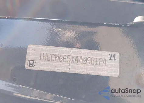 2004 Honda Accord 3.0 Ex из США, поврежденный, VIN 1HGCM665X4A098124